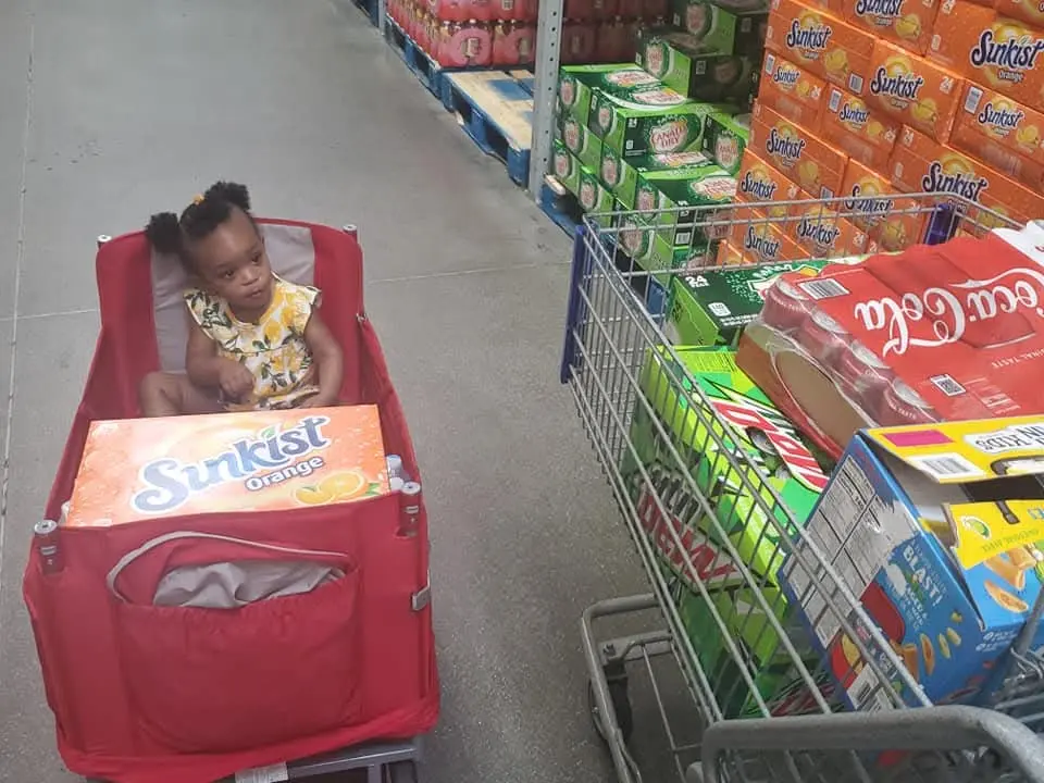 Ryleigh helping shop for vending-machine drinks and inventory